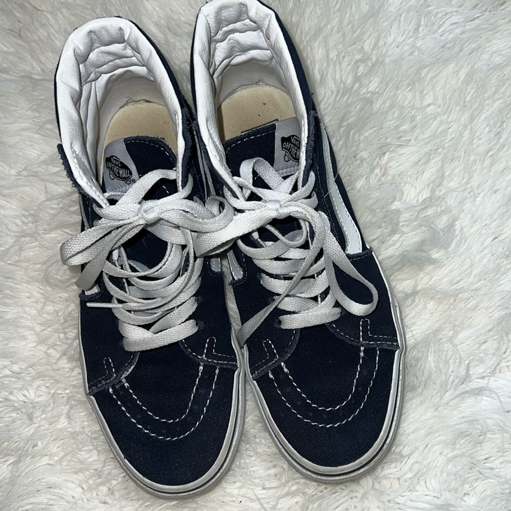 Vans Blue Suede and Canvas  High Tops Mens 5.5 Women’s 7